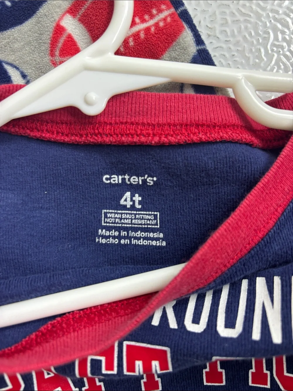 488 - Carter's Navy and Red 'Draft Pick' Football Pajama Set